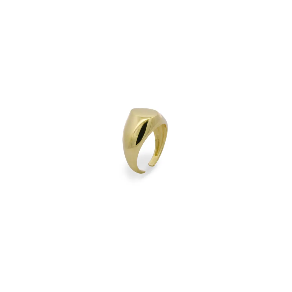 Rue Des Mille Chevalier Drop Ring Smooth Galvanic Yellow