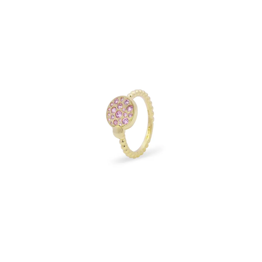 Rue Des Mille Pave Pink Oversized Stardust Ten Ring