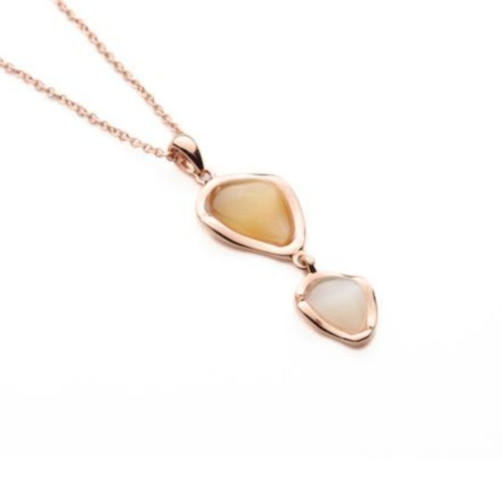 Collana Madi Onda con Quarzo Idrotermale Beige e Avorio