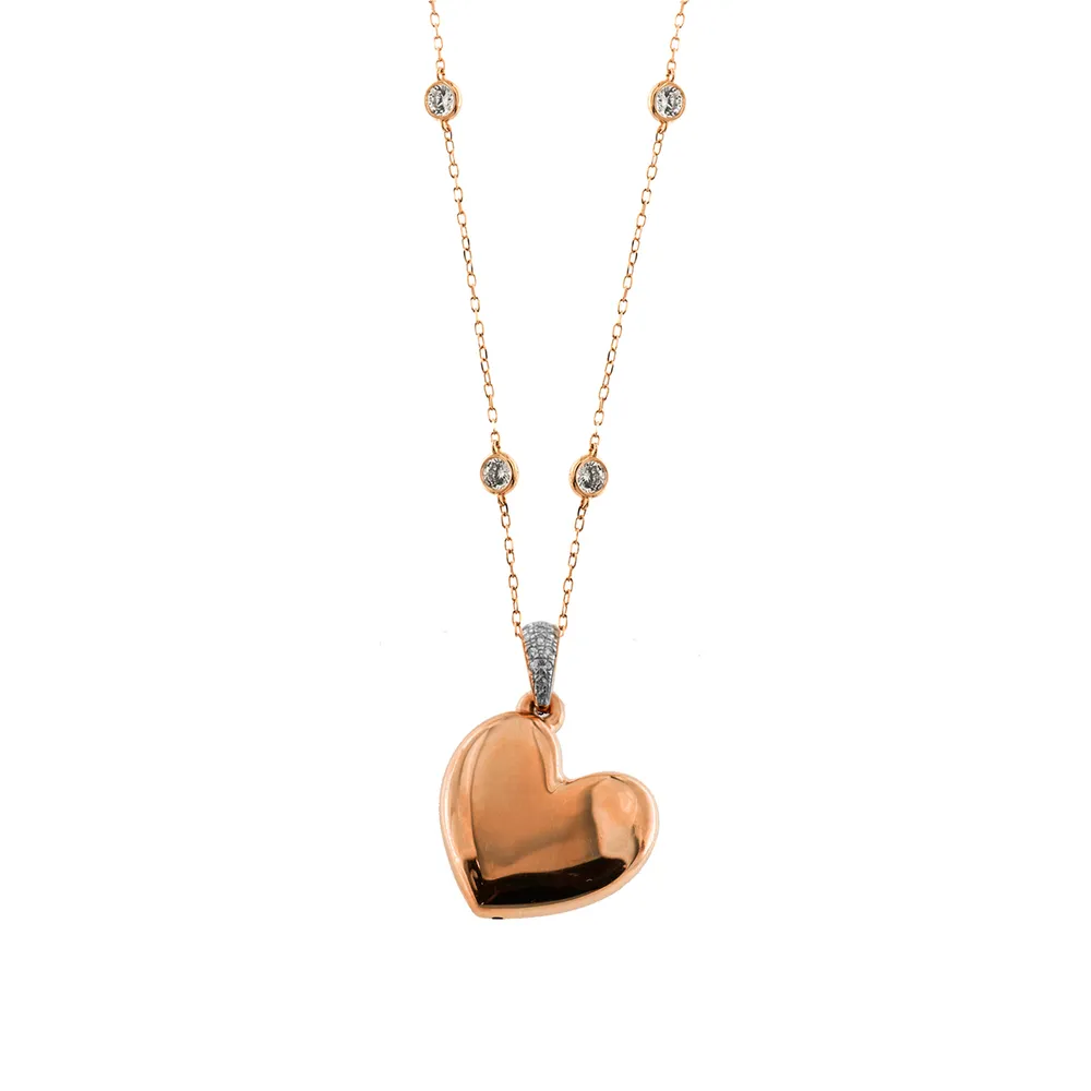 Collana Rue des Mille Castoni Cuore Small Elettroformato