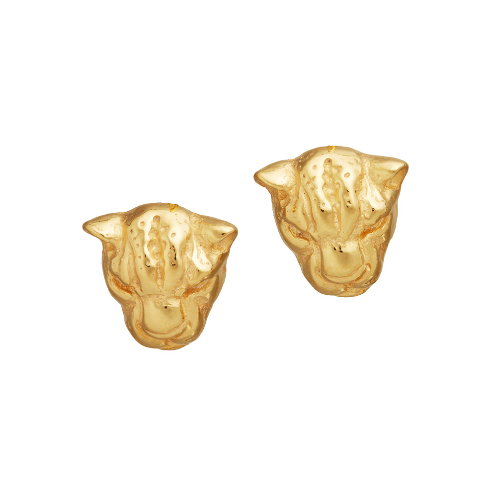 Giovanni Raspini Leopard Heads Gold Earrings