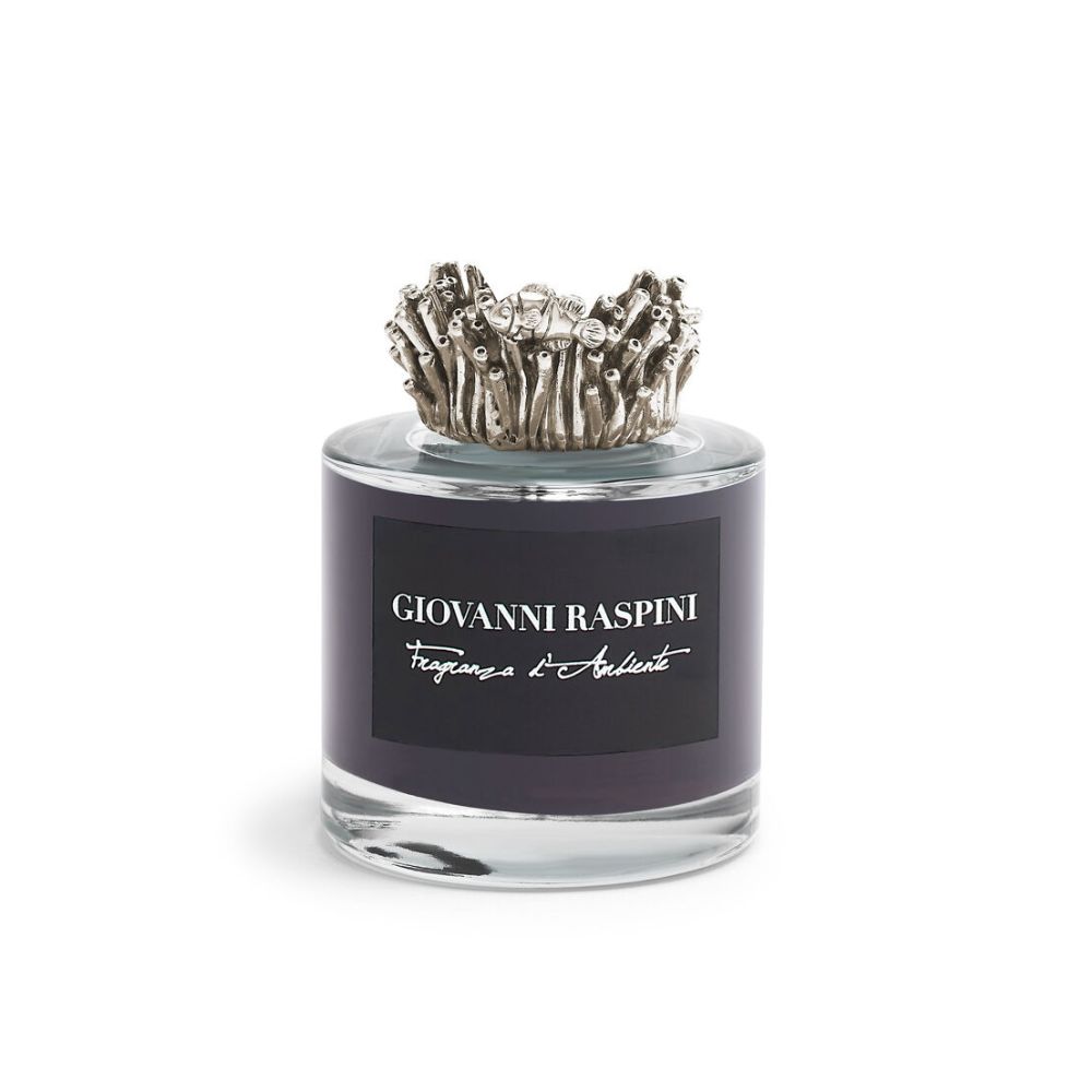 Diffusore Giovanni Raspini Anemone Piccolo 100 ml “Nero Divino” in Bronzo Bianco