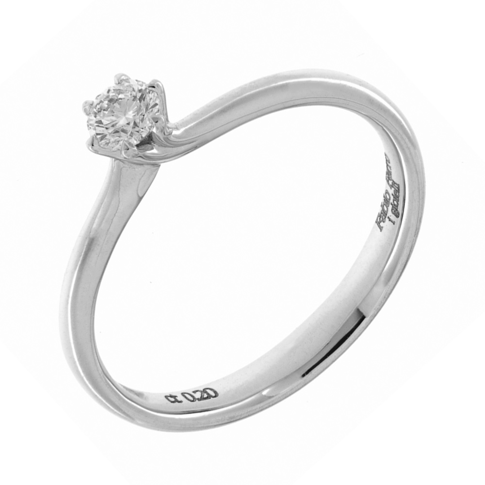 Engagement Ring Fabio Ferro White Gold Mini Crown with Diamond