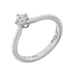 Fabio Ferro Engagement Ring Cup Model in White Gold with 0.30 Carat Diamond