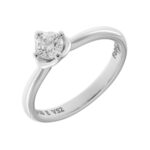 Fabio Ferro Engagement Ring Model Cake in White Gold with 0.50 Carat Diamonds