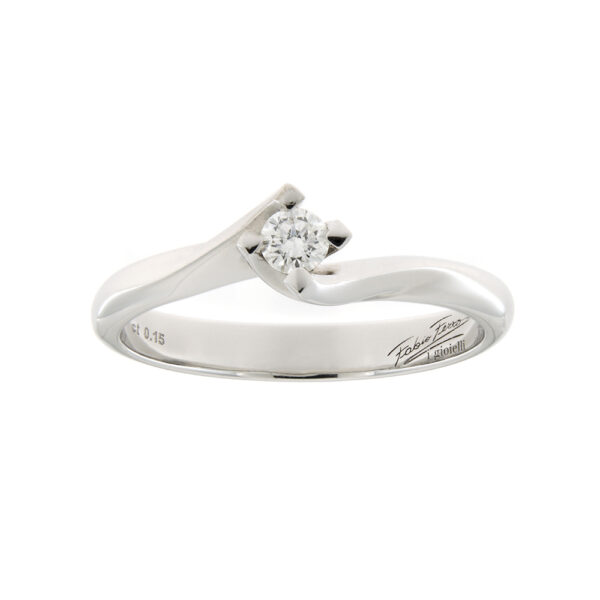 Fabio Ferro Interlocking White Gold Engagement Ring with 0.15 Carat Diamond