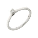 Fabio Ferro Crossing Small White Gold Engagement Ring with 0.07 Carat Diamond