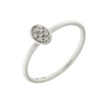 Fabio Iron Cushion Engagement Ring with Diamonds 0.04 Carats