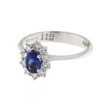 Fabio Ferro Kate Medium Ring with Blue Sapphire in White Gold and Brilliant Cut Diamonds