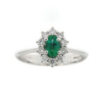 Fabio Ferro Kate Medium Ring with Emerald and Diamonds Brilliant Cut