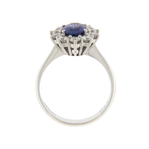 Fabio Ferro Kate Großer Ring mit Ceylon-Saphir aus Weißgold und Diamanten