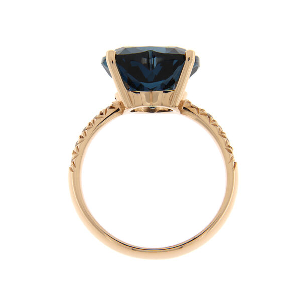 Fabio Ferro Heart Ring with London Topaz and Diamonds in Rose Gold