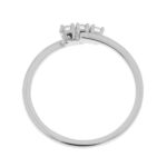 Fabio Ferro Trilogy Asymmetrical White Gold Ring with 0.10 Carat Diamonds