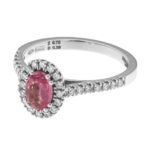 Fabio Ferro Ovaler Rosa Saphir Ring aus Weißgold mit Diamanten