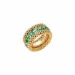 Fope Bubble Collection Ring aus Gelbgold mit Diamanten und Smaragden