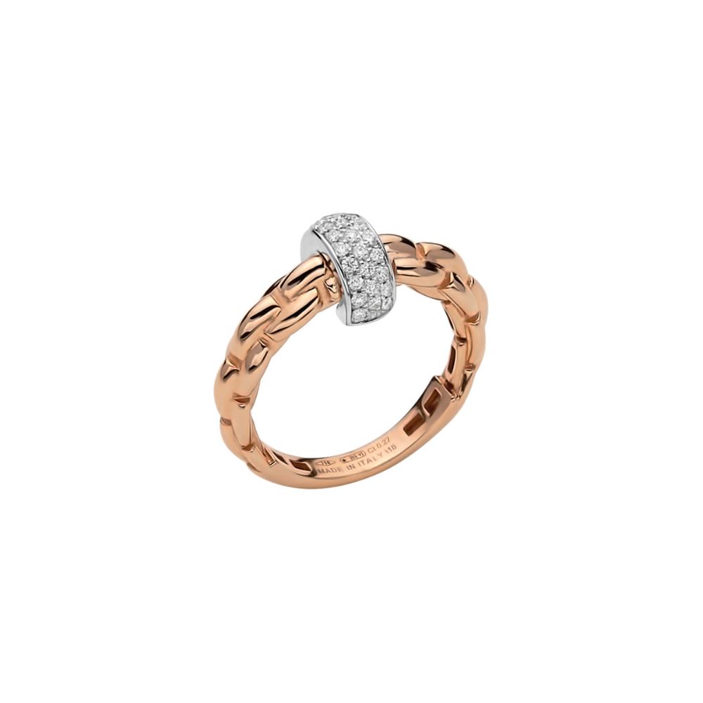 Anello Fope Collezione Eka in Oro Rosa e Diamanti