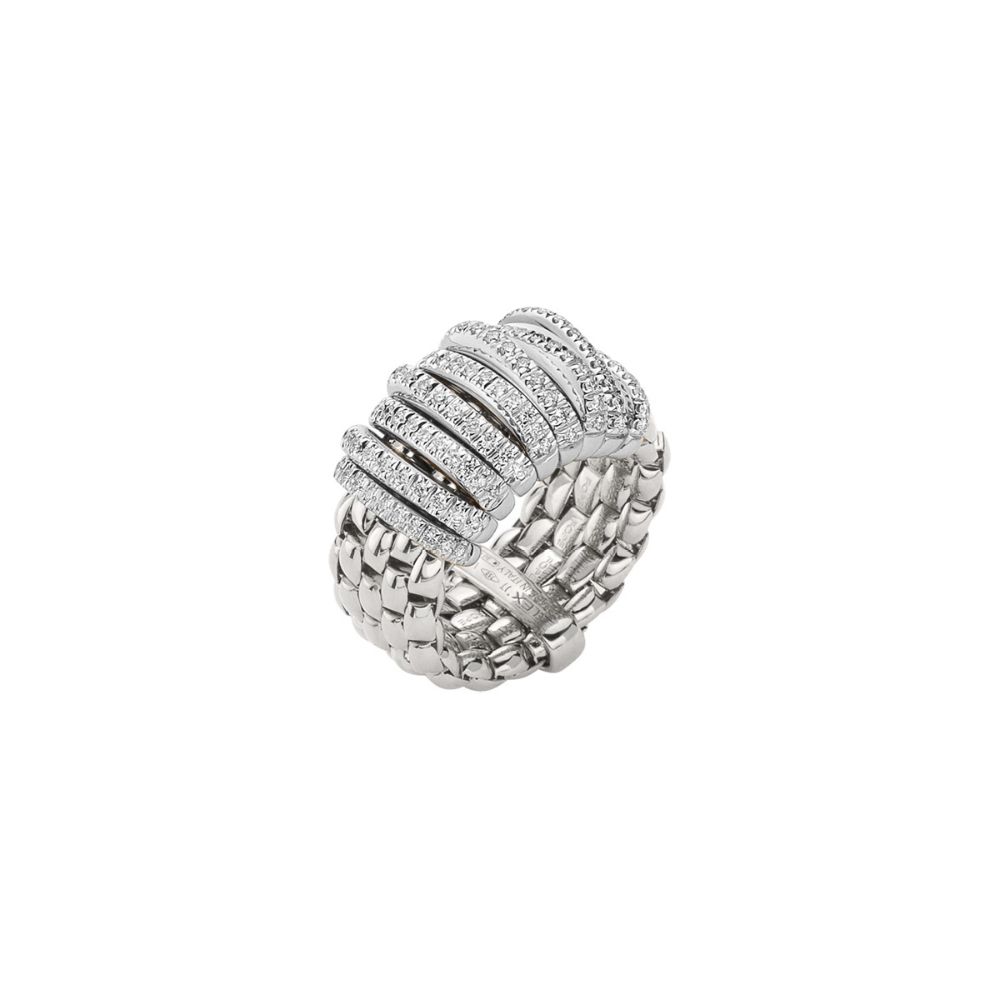 Anello Fope Collezione Panorama Flex It in Oro Bianco con Diamanti