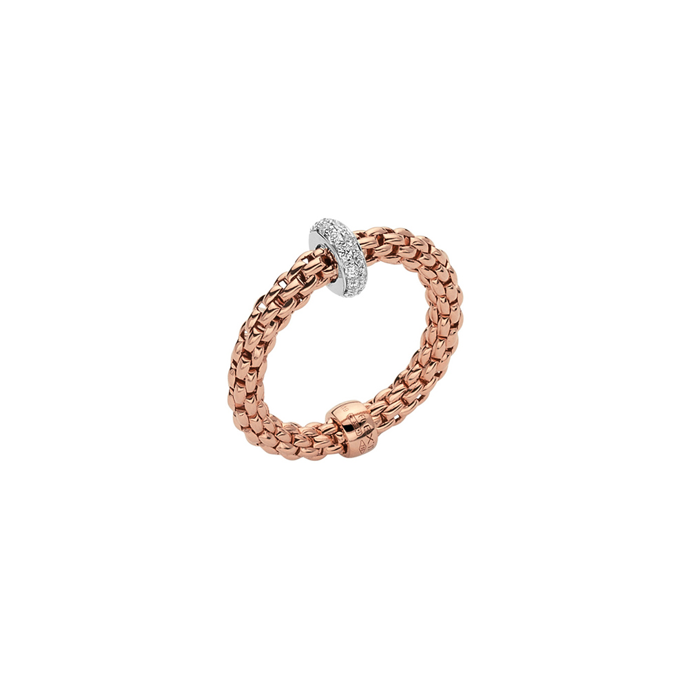 Fope Flex It Prima Collection Ring aus Weiß- und Roségold mit Diamanten