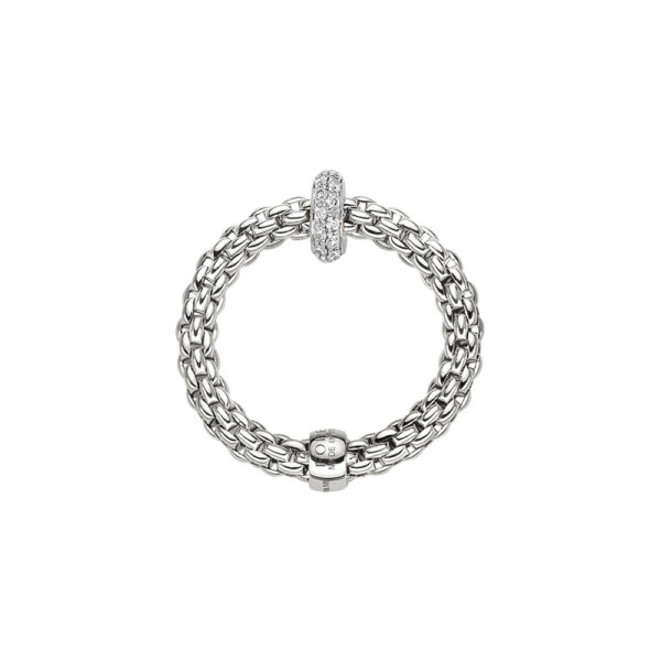 Fope Flex It Ring Prima Collection in White Gold with Diamonds