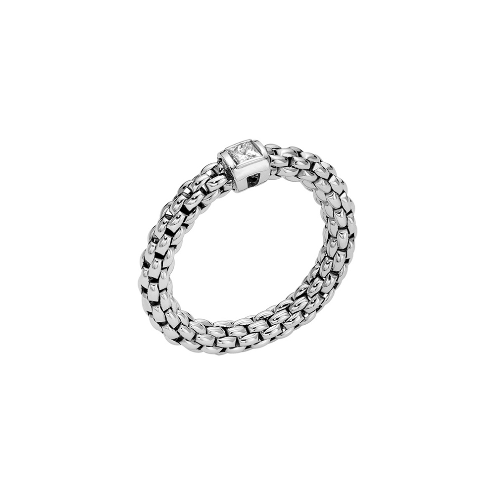 Anello Fope Souls Flex It in Oro Bianco con Diamante