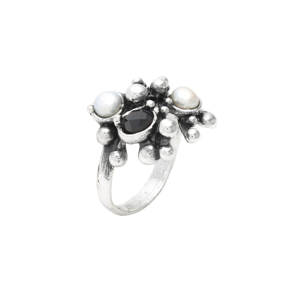 Anello Giovanni Raspini Aura con Perle Naturali e Onice Anello Giovanni Raspini Aura con Perle Naturali e Onice