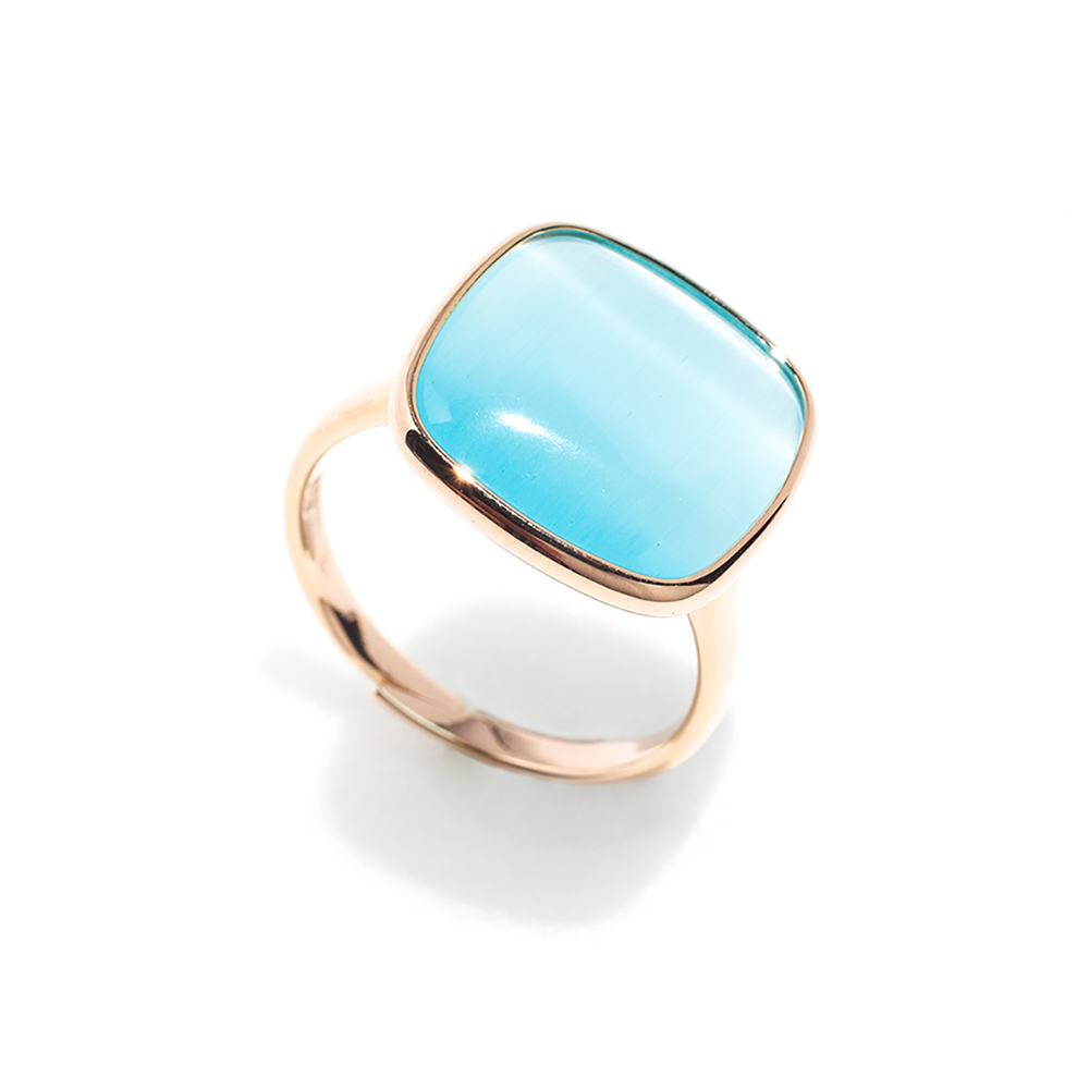 Madi Laguna Blue Ring with Azure Hydrothermal Quartz