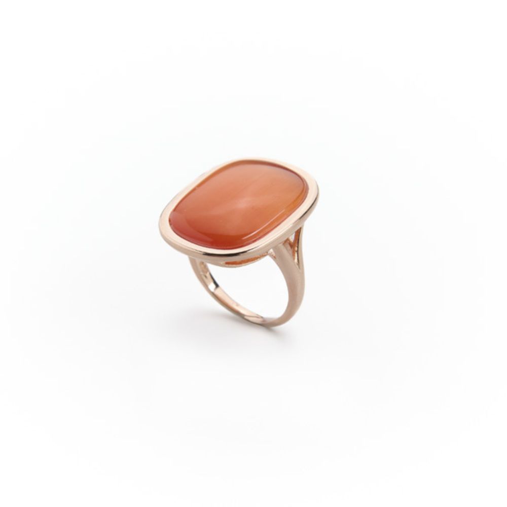 Anello Madi Settanta con Quarzo Idrotermale Arancio