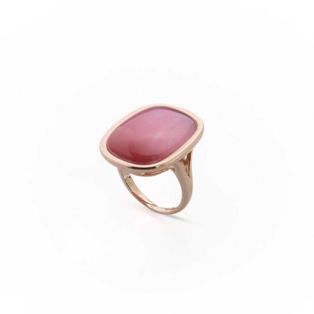 Anello Madi Settanta con Quarzo Idrotermale Rosa