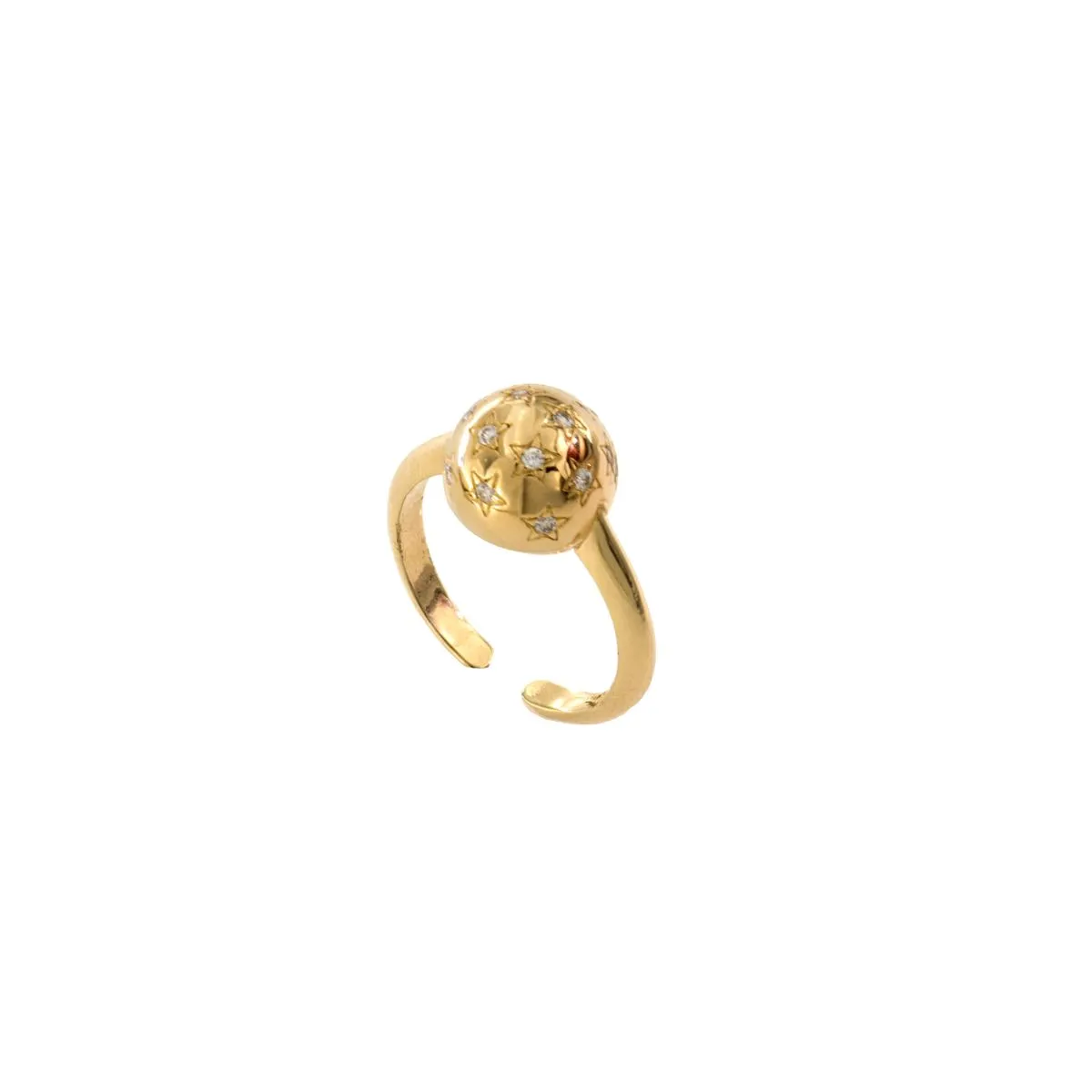 Ring Rue des Mille Half Sphere Yellow