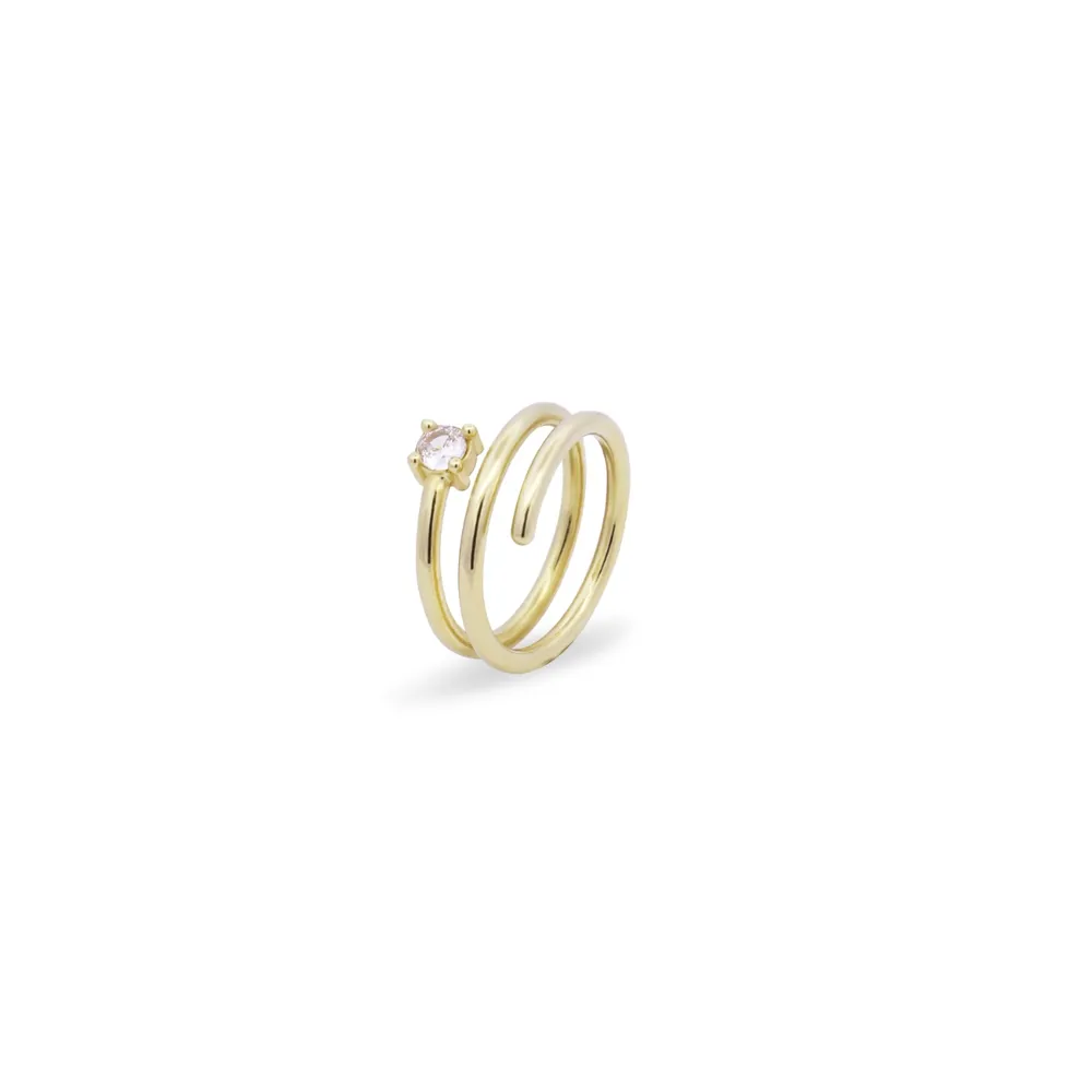 Anello Rue des Mille Shapes Spirale e Castone con Zircone