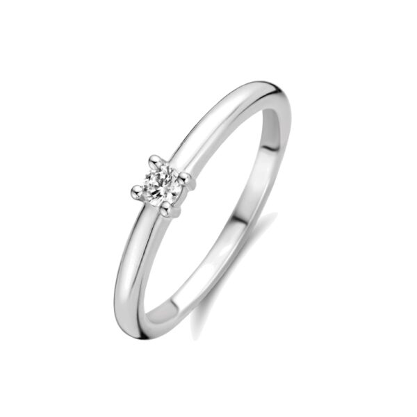 Anello Ti Sento Milano Solitario 3mm con Zircone Bianco