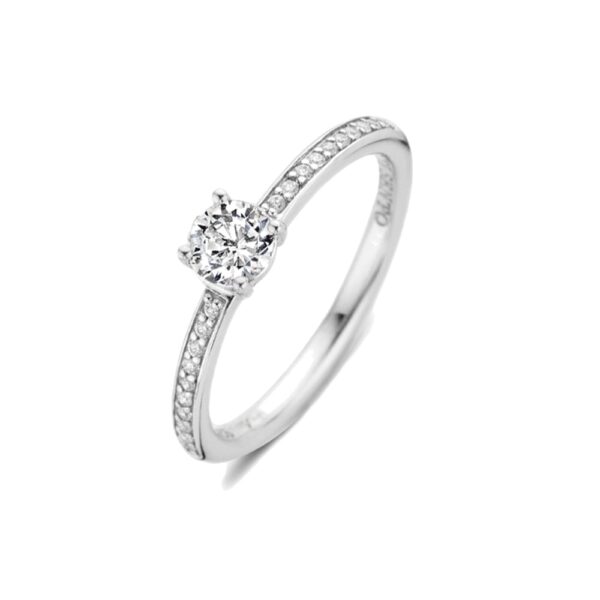 Anello Ti Sento Milano Solitario 5mm con Pavé di Zirconi