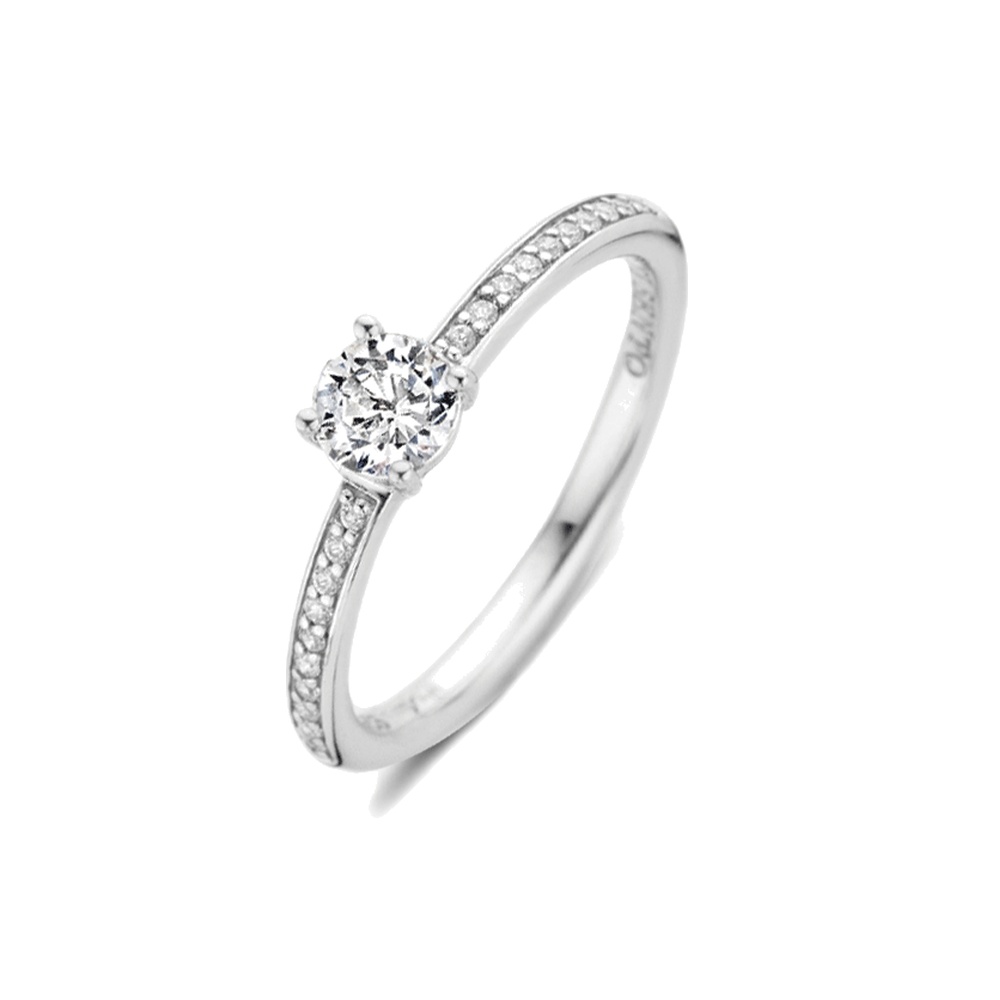 Anello Ti Sento Milano Solitario 5mm con Pavé di Zirconi Anello Ti Sento Milano Solitario 5mm con Pavé di Zirconi