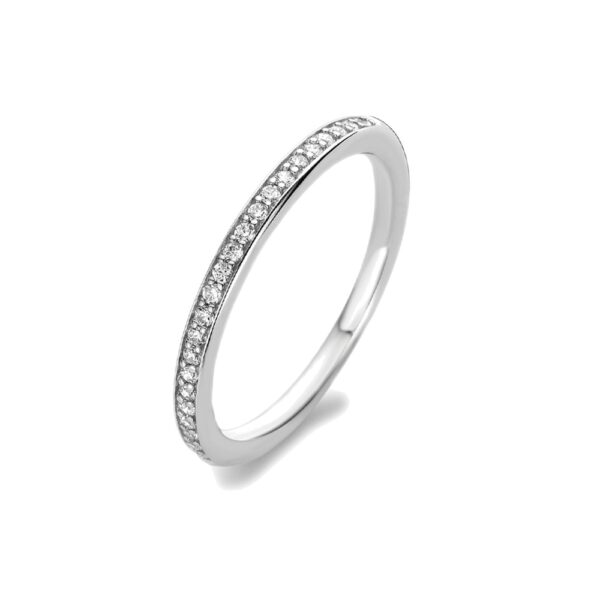 Anello Ti Sento Milano Sottile con Pave di Zirconi Bianchi