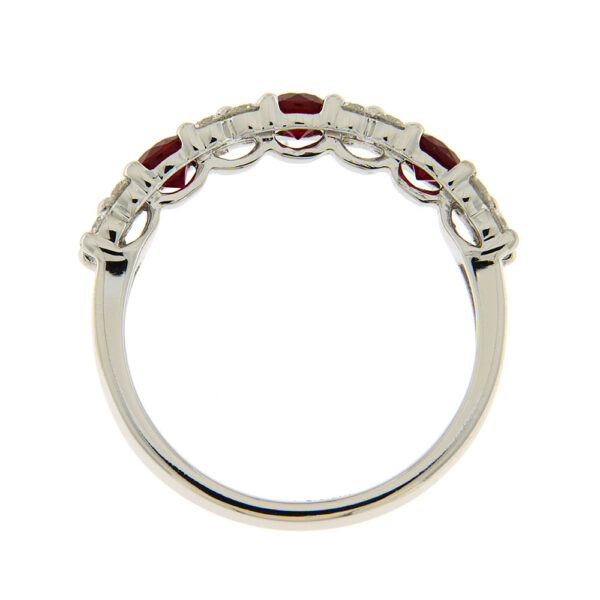 Fabio Ferro Weißgold Ehering mit Diamanten und Rubinen 0,69 Karat