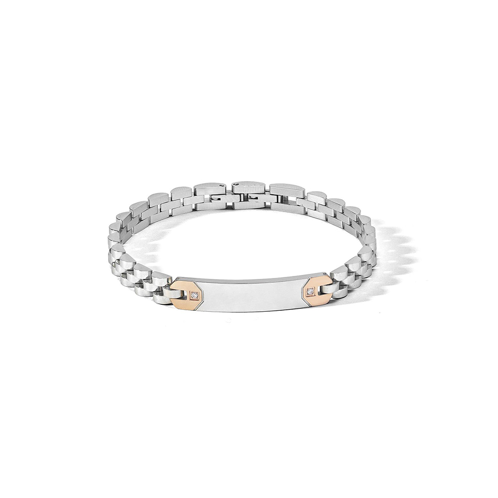 Bracciale Comete in Acciaio Targhetta