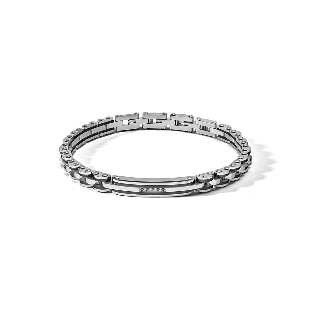 Bracciale Comete in Acciaio Lucido PVD Nero