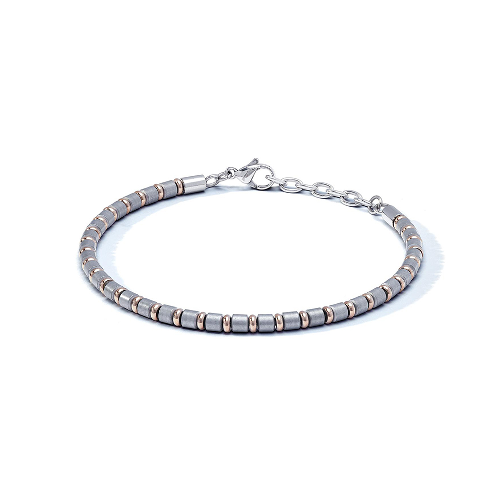 Bracciale Comete in Acciaio PVD Rosa Ematite