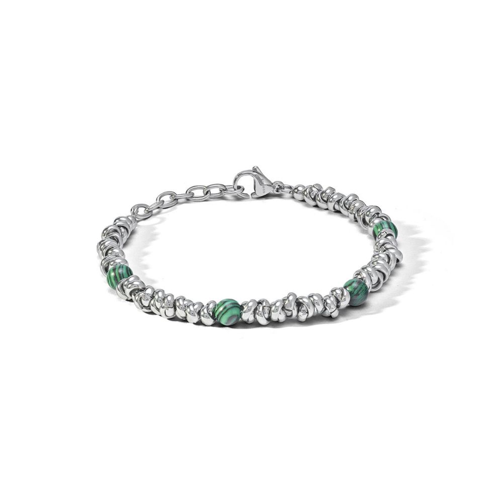 Comete Stahl und Malachit Armband
