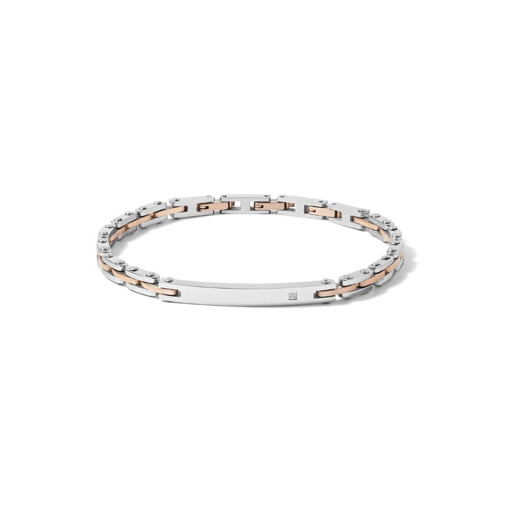 Comete Stahl Pvd Rose und Zirkon Armband