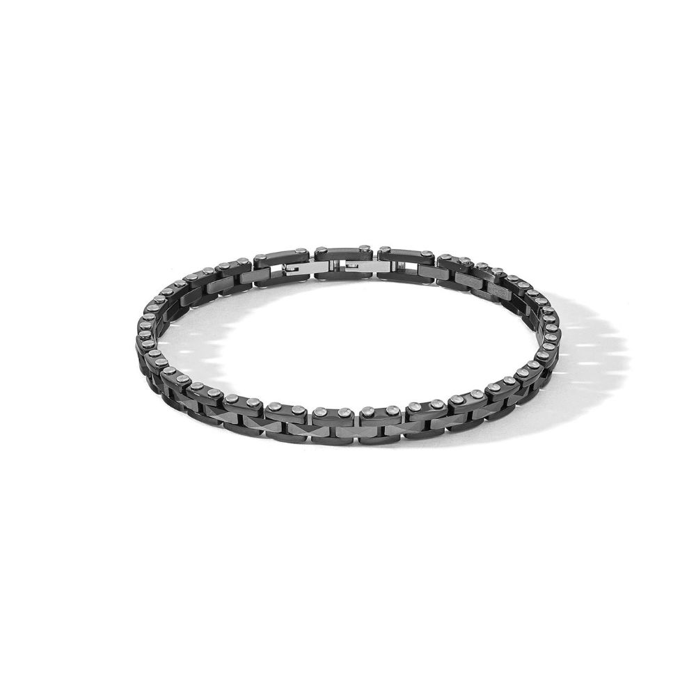 Comete Armband Schwarz PVD Stahl und Keramik