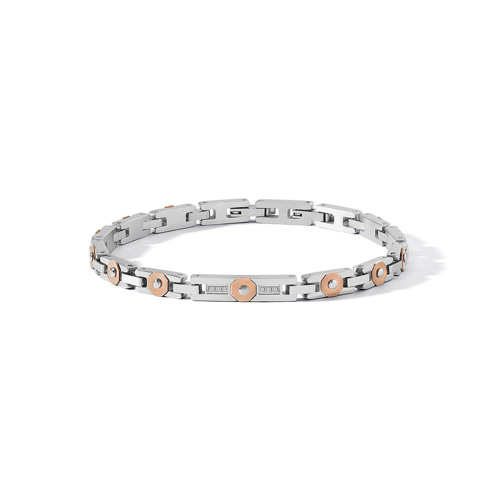 Bracciale Comete in Acciaio e PVD Rosa