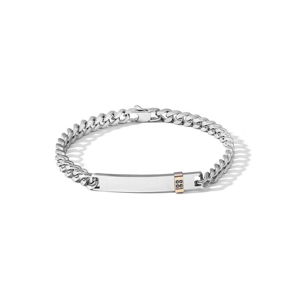 Bracciale Comete in Acciaio con Piastra Lucida