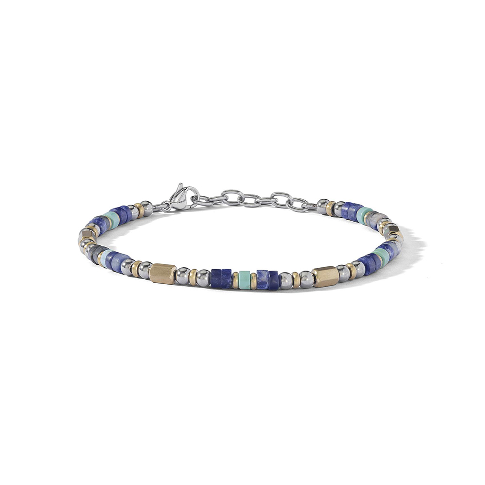 Bracciale Comete in Acciaio Turchese e Sodalite