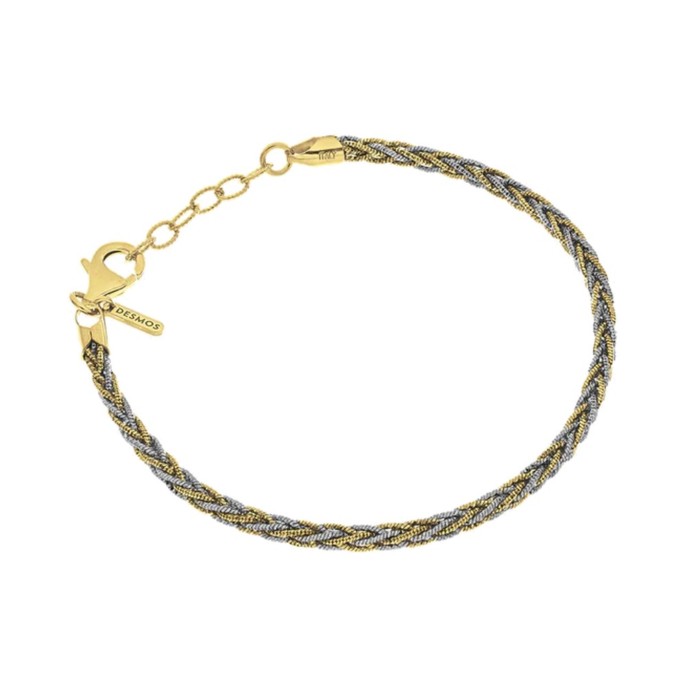 Bracciale Desmos Interlace in Argento Bianco e Giallo Bracciale Desmos Interlace in Argento Bianco e Giallo