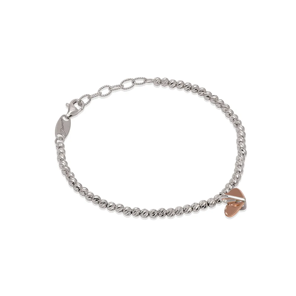 Rose Silver Desmos Passion Heart Bracelet