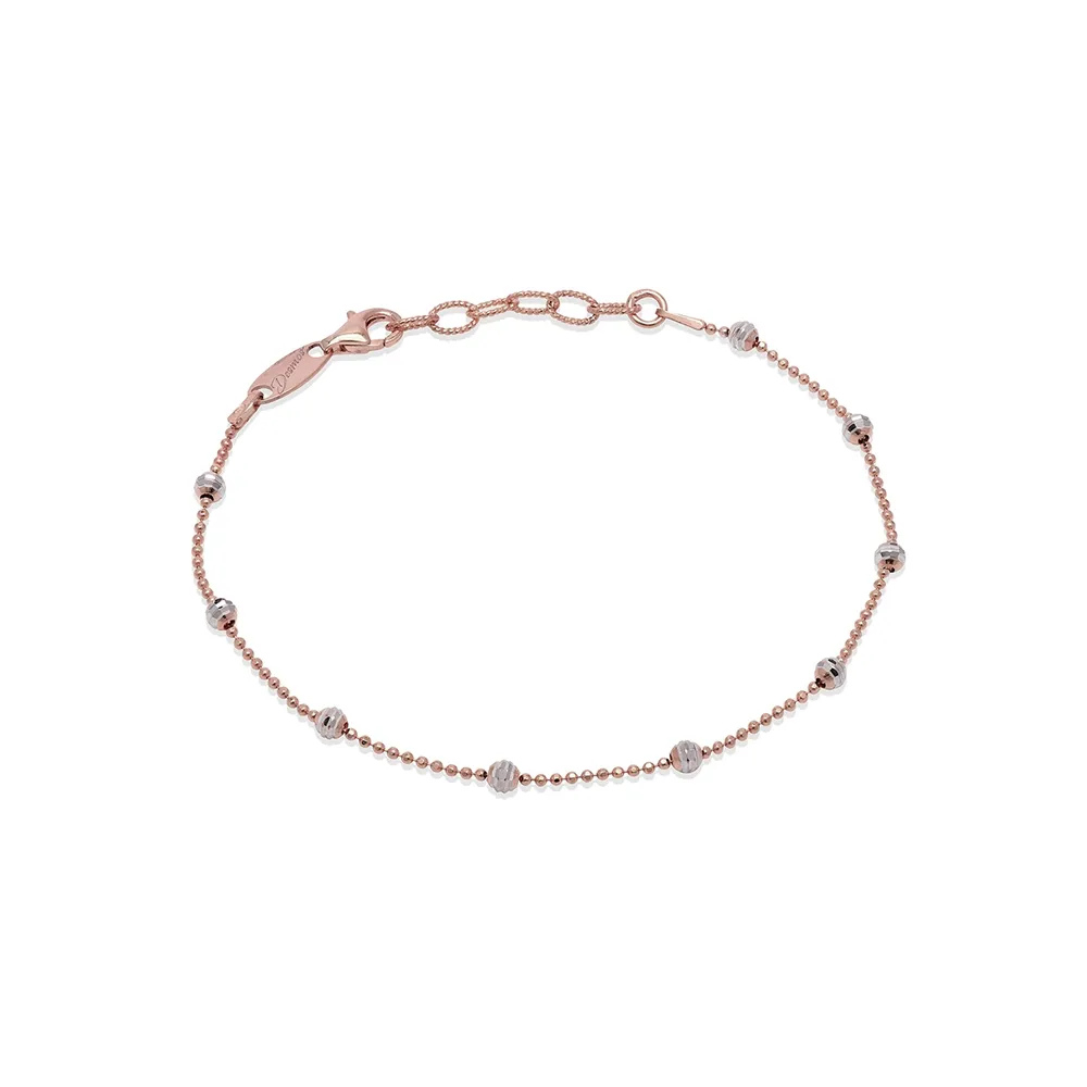 Desmos Shine Bracelet In Rose And White Silver