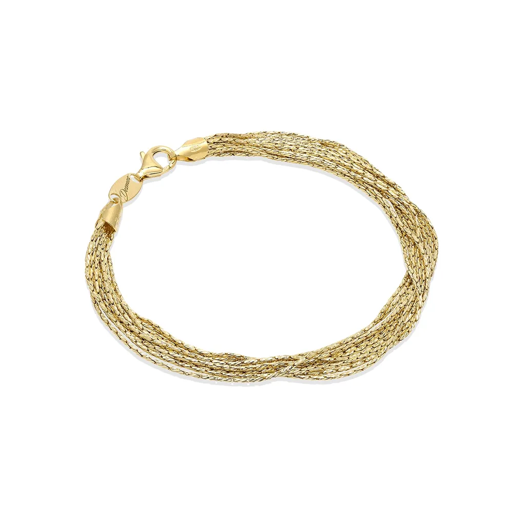 Desmos Spark Wires Bracelet In Yellow Plated Silver