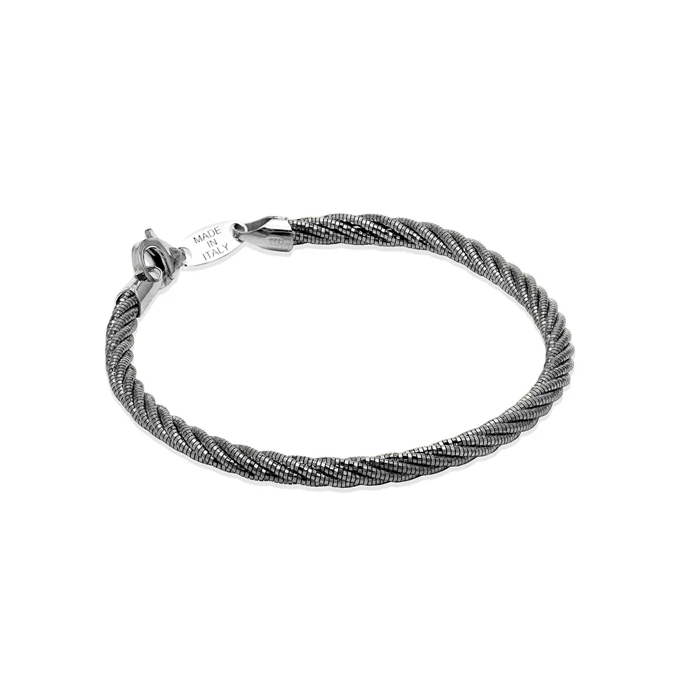 Desmos Spring Twist Bracelet Braid In Burnished Silver