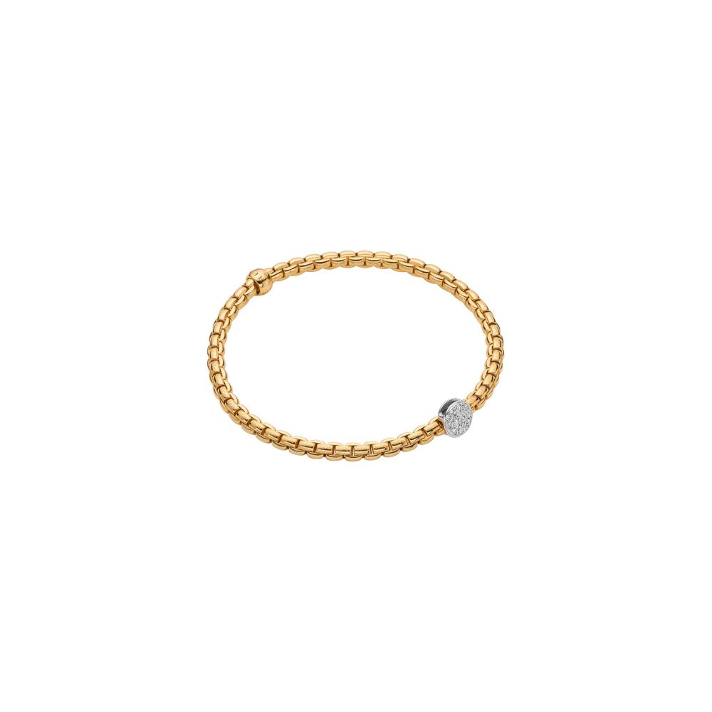 Bracciale Fope Collezione Eka Flex It in Oro Giallo con Pave di Diamanti